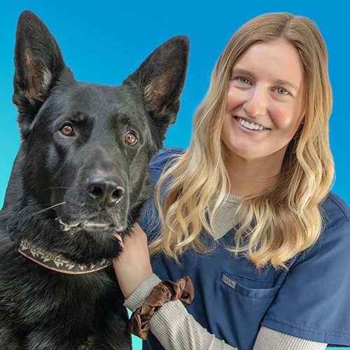 Kayla Kayla with black dog